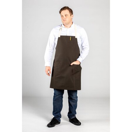 Uncommon Threads Vibe Bib Dark Brown Canvas Natural Web 3115-C5W4